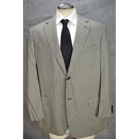 Ermenegildo Zegna Blazer‎ Mens 44 Houndstooth Wool 15milmil15 Italy Sport Coat - Picture 2 of 16